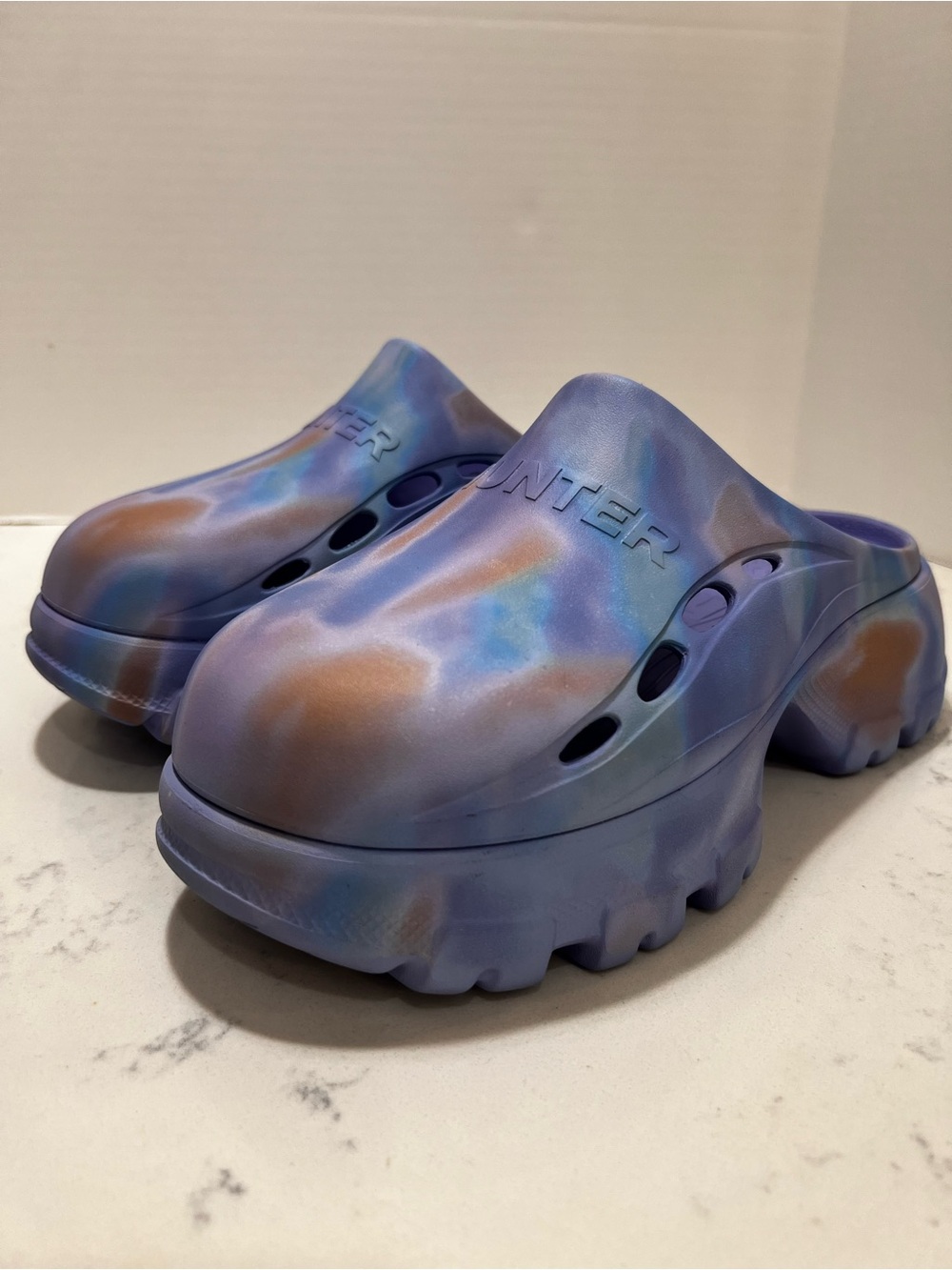 Hunter Purple Tie-Dye EVA Clog Mules - Picture 6 of 9